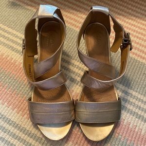 Clarks Metallic Gold Wedge Heel